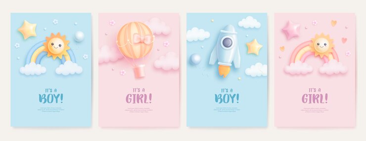 Collezione di carte baby shower