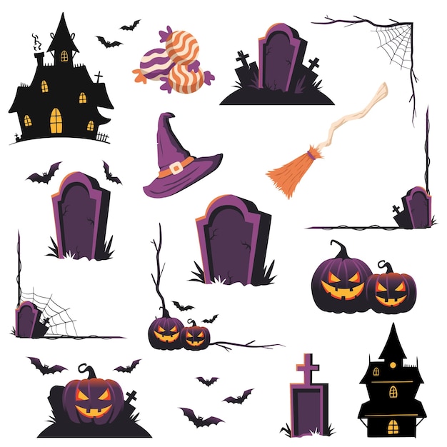 Collezione di cartoni animati di Halloween
