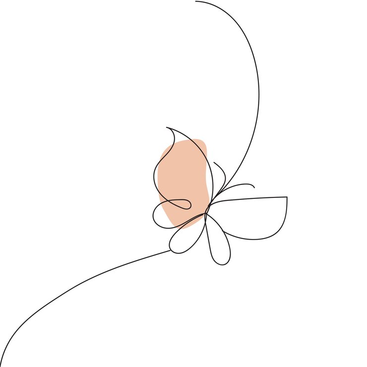 Collezione di contorni di farfalle piatte lineari