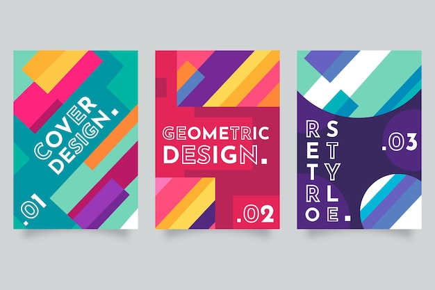 Collezione di copertina geometrica colorata astratta
