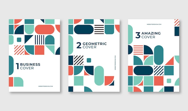 Collezione di copertine aziendali geometriche