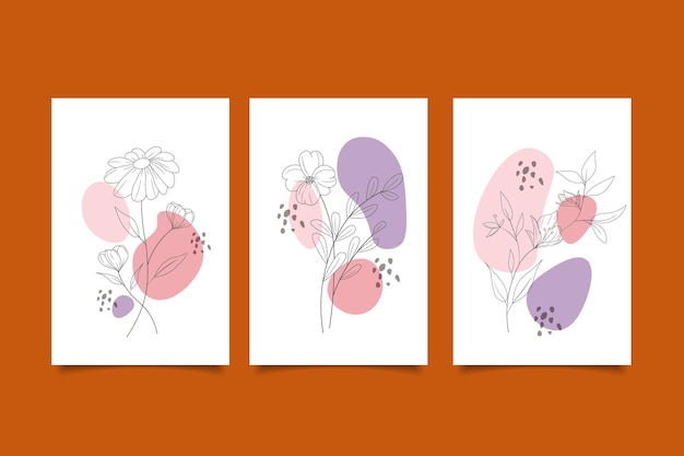 collezione di copertine di modelli botanici astratti
