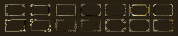 Collezione di cornici ornamentali vintage illustrazione cornice ornamentale retro ornamenti rettangolari vintage
