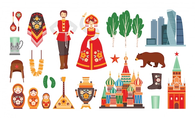 Collezione di costumi nazionali russi, attributi