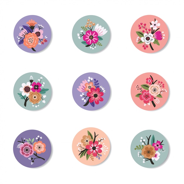 Collezione di design a spillo con Beautiful Floral