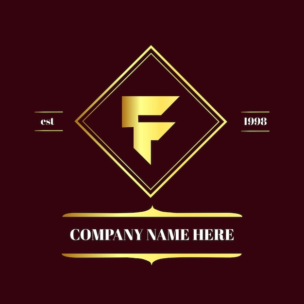 Collezione di design del logo Vector Luxury Letter F
