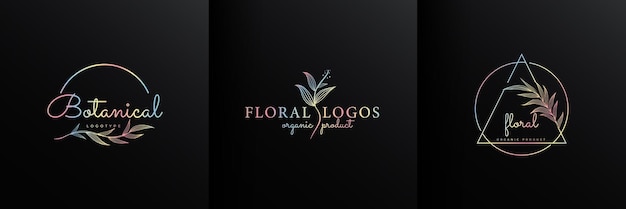 Collezione di design di loghi di lusso. Design moderno con logo naturale e organico