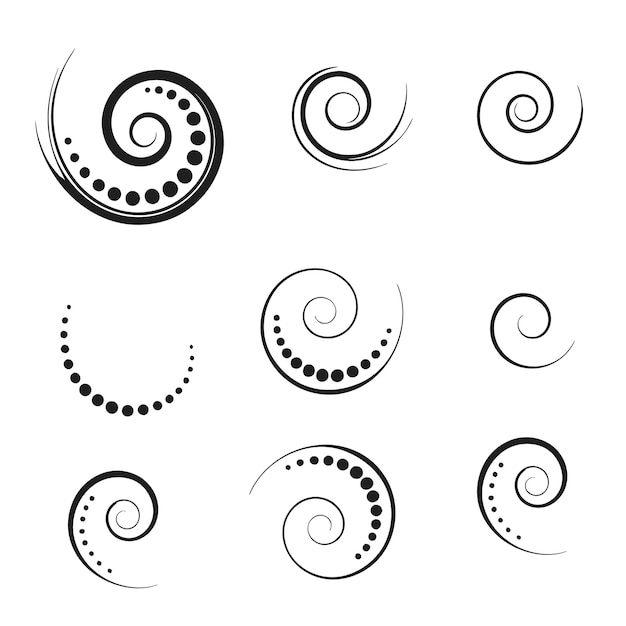 Collezione di disegni a spirale e a vortice