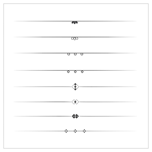 Collezione di divisori di testo decorativi
