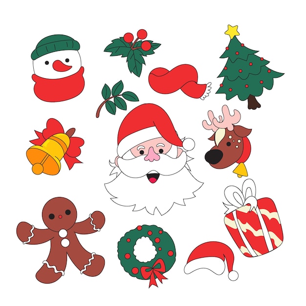 Collezione di elementi festivi di Natale