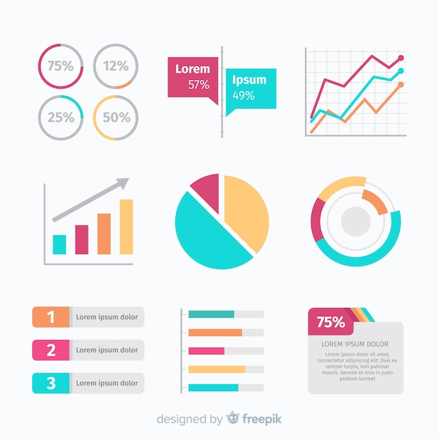 Collezione di elementi infografici piatti
