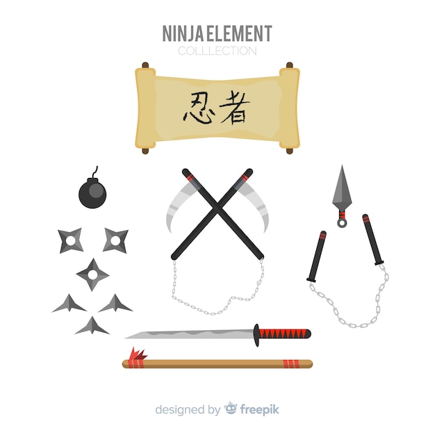 Collezione di elementi Ninja