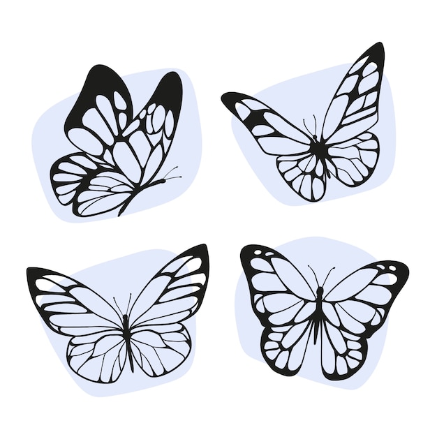 Collezione di elementi stencil disegnati a mano