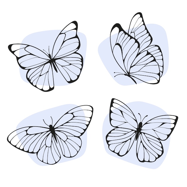 Collezione di elementi stencil disegnati a mano