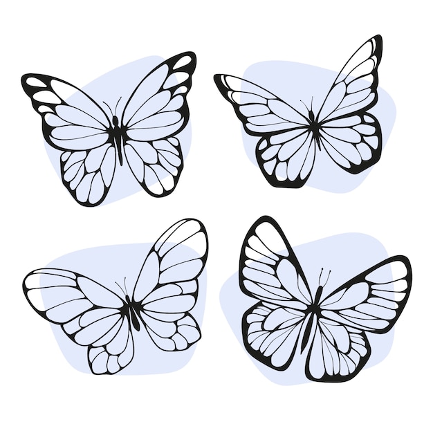 Collezione di elementi stencil disegnati a mano