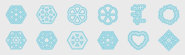 Collezione di elementi Y2K Grande collezione di ornamenti di oggetti geometrici grafici astratti per la decorazione