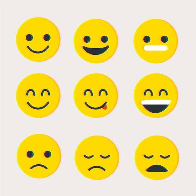 Collezione di emoji glitch