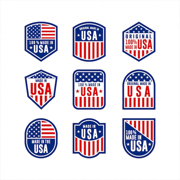 Collezione di etichette Made In Usa