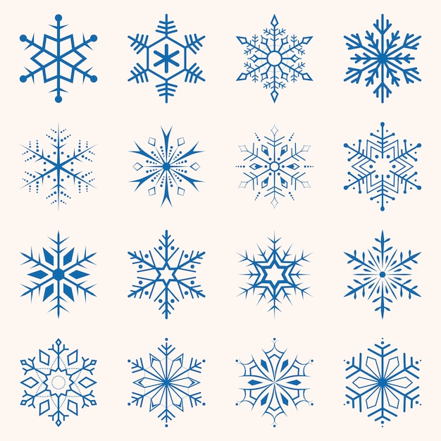 Collezione di fiocchi di neve blu