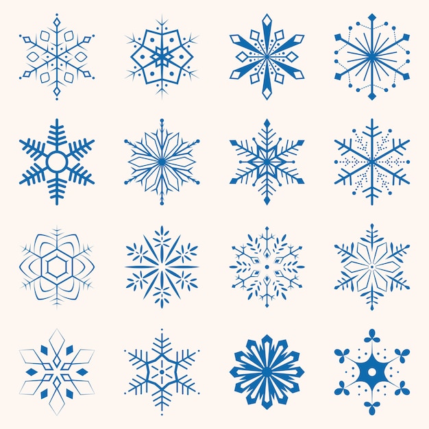 Collezione di fiocchi di neve blu