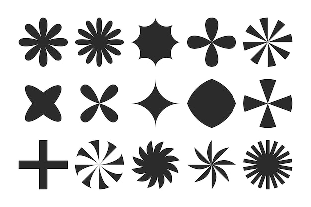 Collezione di forme geometriche astratte brutaliste