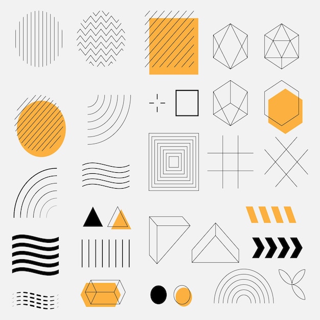 Collezione di forme geometriche in stile minimalista