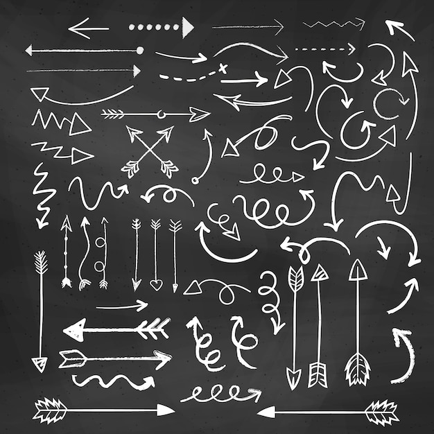 Collezione di frecce disegnate a mano