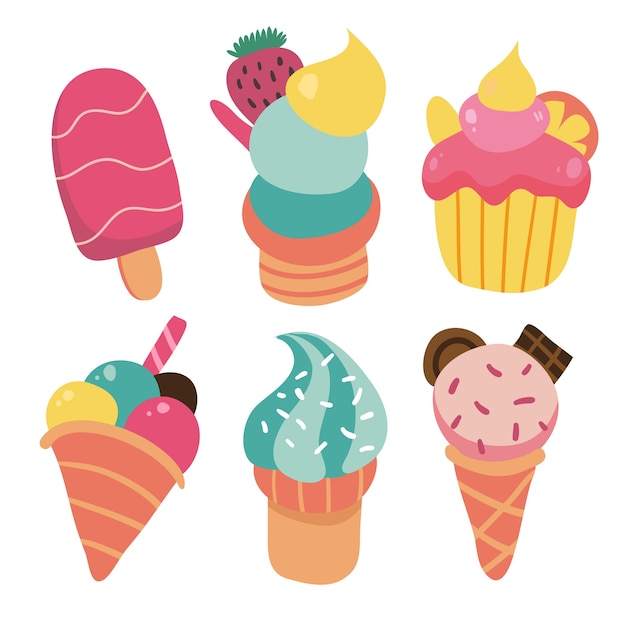 Collezione di gelato estivo