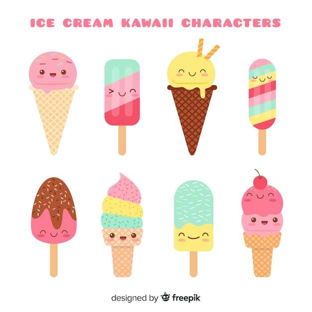 Collezione di gelato Kawaii