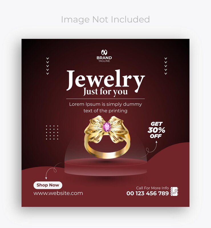 Collezione di gioielli esclusivi social media Instagram post banner design template
