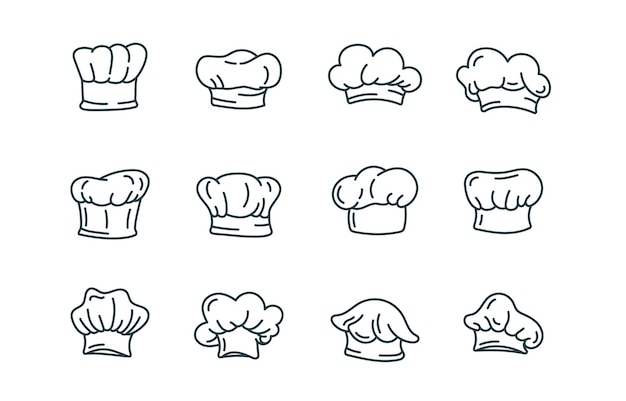 Collezione di icone Chef Line Style