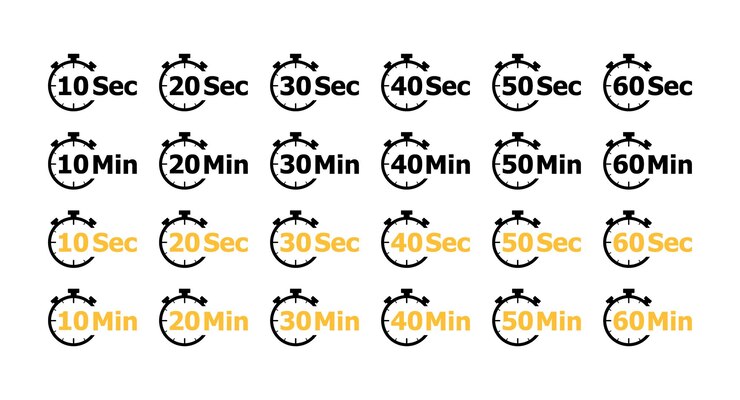 Vettore collezione di icone del timer icone vettoriali a stile piatto