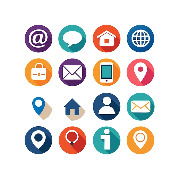 Collezione di icone di contatto per siti web e applicazioni mobili