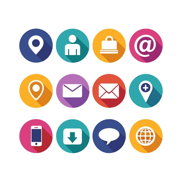 Collezione di icone di contatto per siti web e applicazioni mobili
