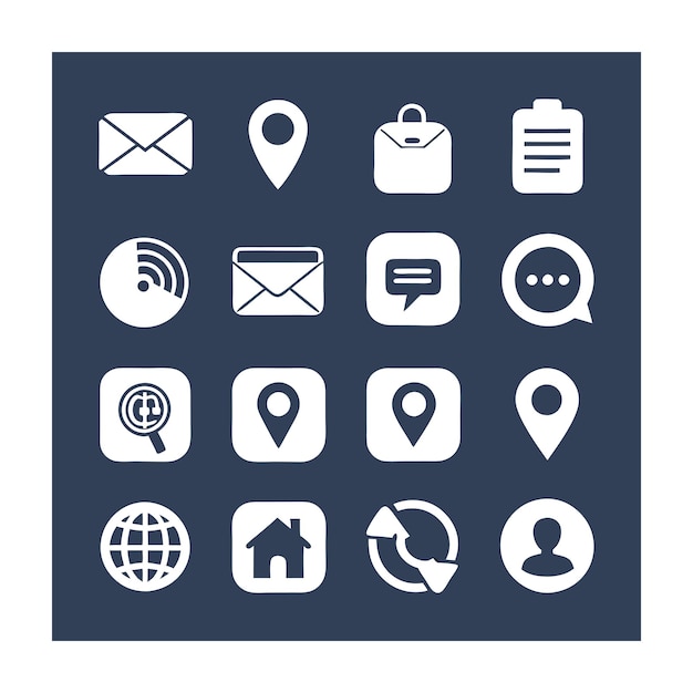 Collezione di icone di contatto per siti web e applicazioni mobili