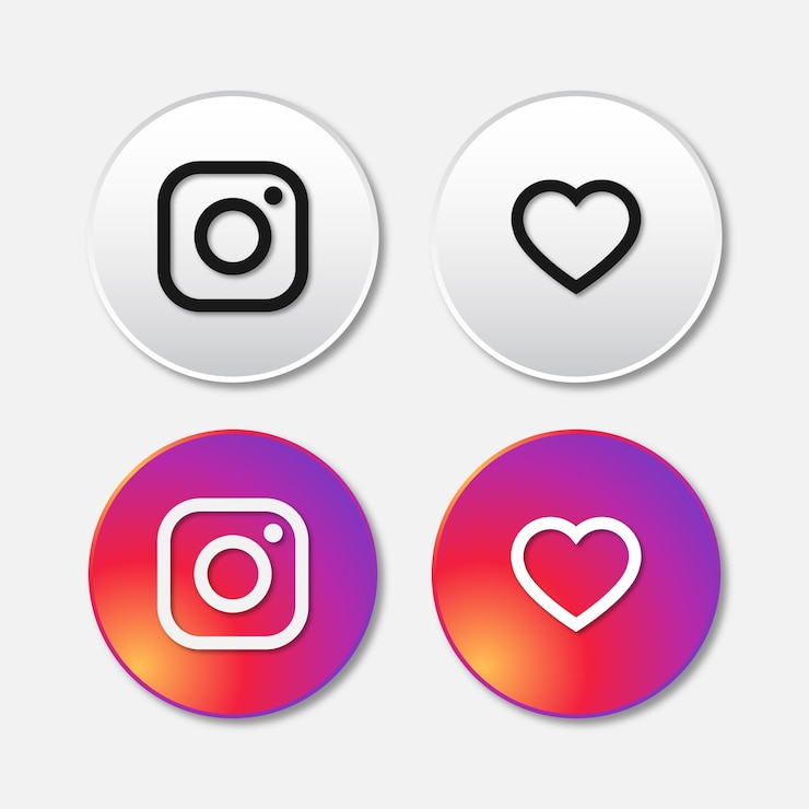 Vettore collezione di icone di instagram di social media