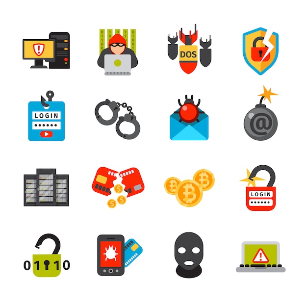Collezione di icone di sicurezza Internet