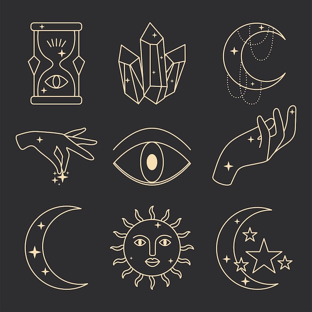 Collezione di icone di simboli di astrologia