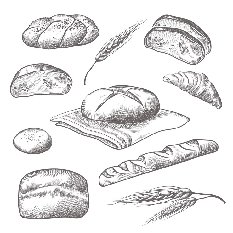 Vettore collezione di icone disegnate a mano di prodotti bareky illustrazione isolata