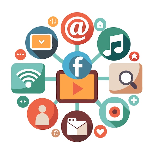 Collezione di icone popolari dei social media