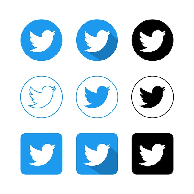 Collezione di icone Twitter vettoriale