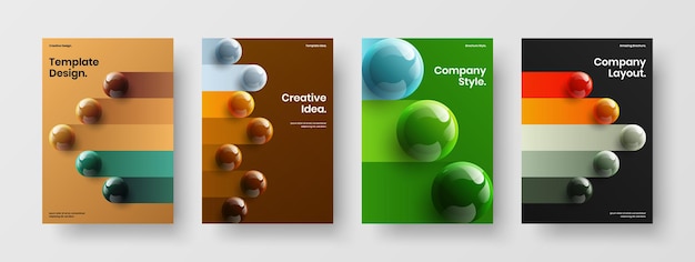 Collezione di illustrazioni di presentazione di sfere geometriche 3D