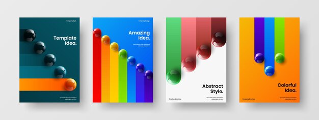 Collezione di layout vettoriali di design A4 libretto colorato