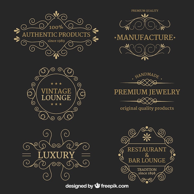 Collezione di loghi con stile vintage e di lusso