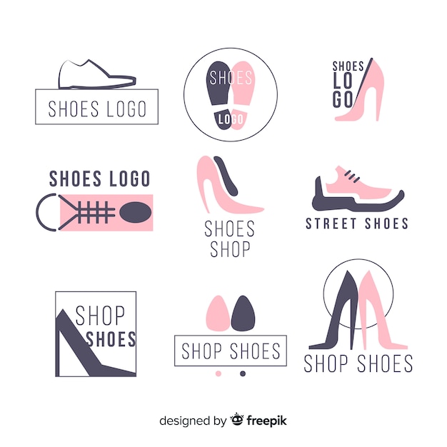 Collezione di loghi di scarpe di moda