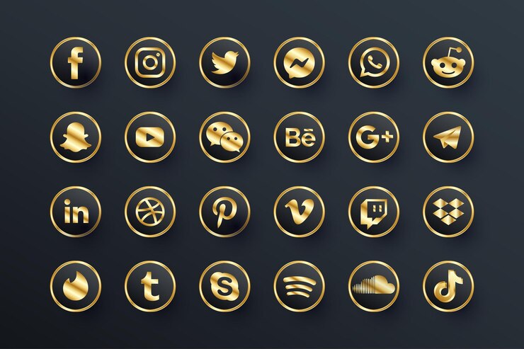 Collezione di loghi per social media di lusso