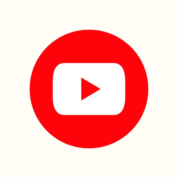 Vettore collezione di logo di vector circle youtube con design piatto