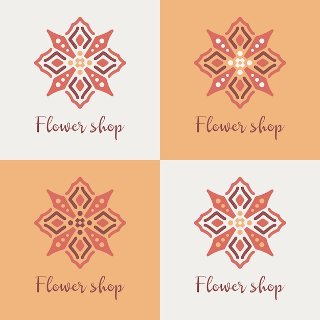 Collezione di logo floreale astratta o illustrazione di vettore del modello di progettazione stabilita dell'icona di logo dei fiori