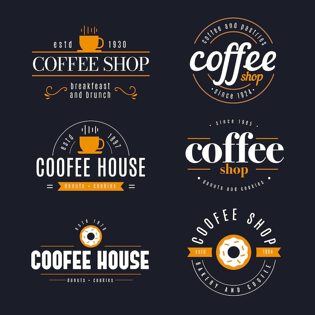 Collezione di logo retrò caffetteria
