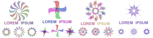 Collezione di logotipi astratti a partire da forme curve